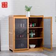 Modern minimalist sideboard small apartment Nordic kitchen countertop cupboard multi-functional tea cabinet bamboo wood storage cabinet