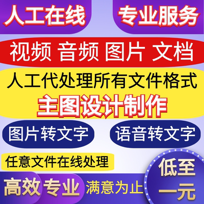 网页视频代下载音频图片格式转换人工代转码word文档编辑音频提取