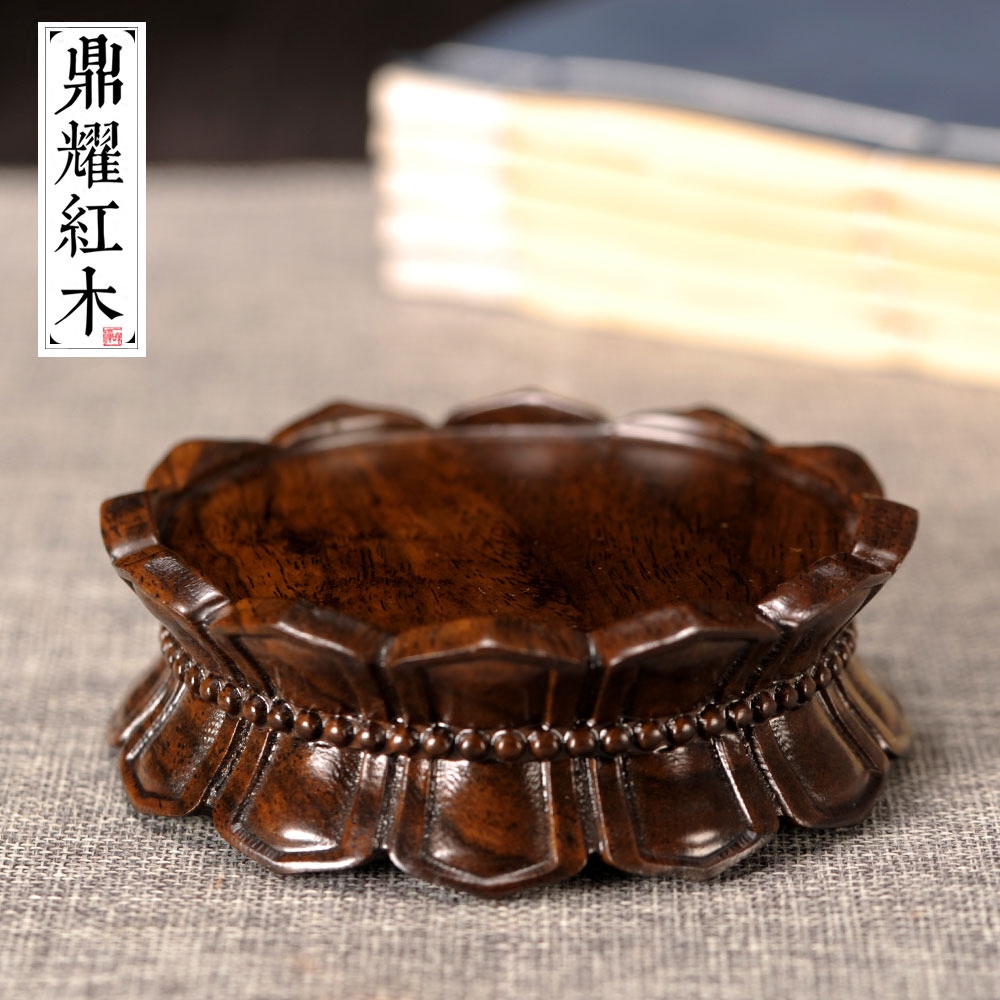 圆形菩萨实木雕刻观音佛像底座