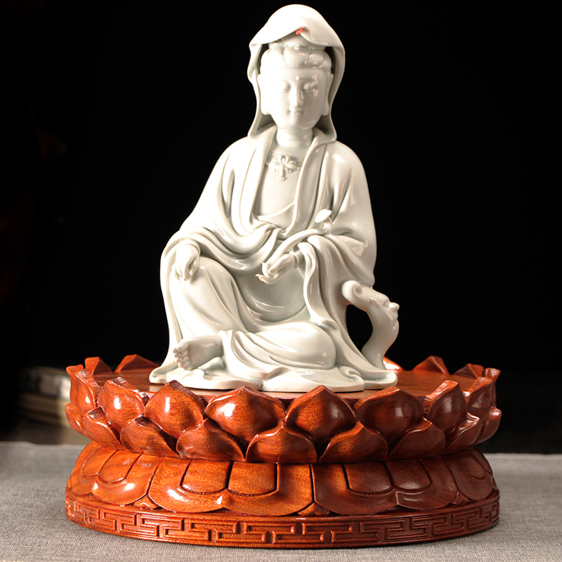 观音菩萨莲花座红木佛像佛像红木