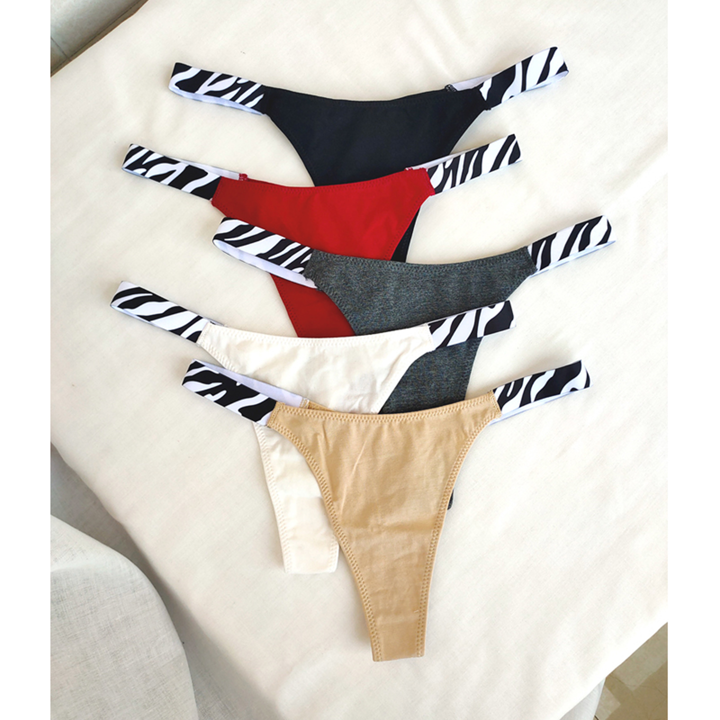 低腰性感女士纯棉无痕丁字内裤