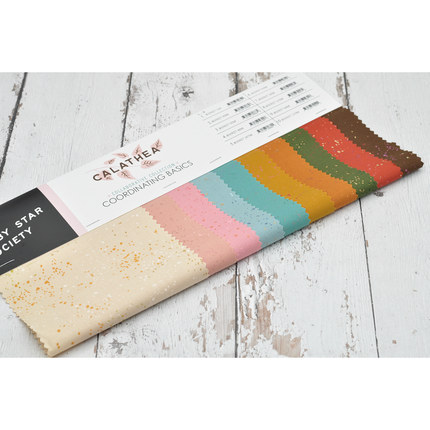 MODA进口高档纯棉手工DIY拼布布料 Calathea 烫金配色布 1/4码