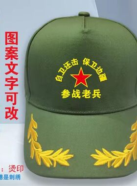 八一战友聚会留念军人帽子定制纯棉刺绣参战老兵鸭舌帽遮阳帽印字
