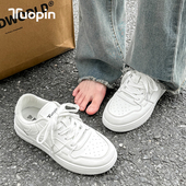 鮀品小白鞋 百搭厚底学生运动板鞋 女配裙子2025秋冬新款 低帮休闲鞋