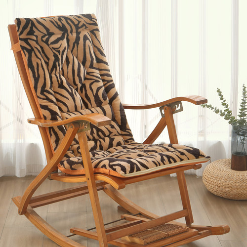 秋冬季躺椅垫子 加厚毛绒逍遥竹摇椅垫懒人靠椅垫午睡折叠椅垫