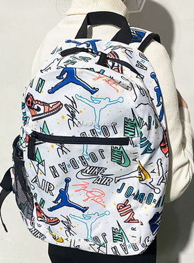 JORDAN飞人运动户外大容量涂鸦男女学生双肩书包子母包FJ6775-972
