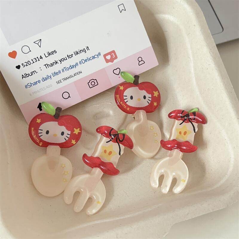 可爱果冻kt苹果核叉子发夹红色卡通小猫趣味鸭嘴夹少女心可爱发饰,饰品/流行首饰/时尚饰品新,发饰,淘宝优惠券,粉丝福利购,淘宝优惠卷