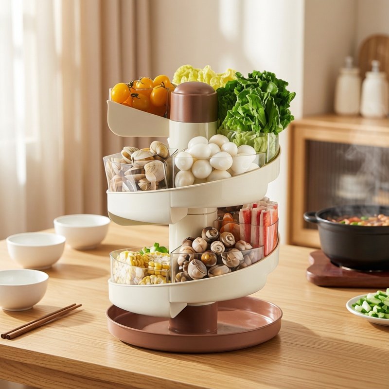 旋转备菜神器多功能火锅备菜盘家用厨房蔬菜拼盘多层配菜盘置物架,厨房/烹饪用具,配菜/备菜盘,淘宝优惠券,粉丝福利购,淘宝优惠卷