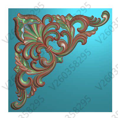 角花精雕图欧式 灰度图 三角洋花 柱头边角贴花 有线 雕刻图 jdp