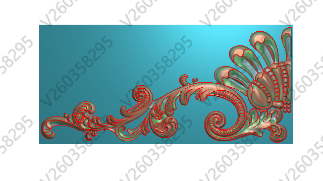 洋花 门楣  贴花 精雕图 冒头 门上花 木门 雕刻图 jdp