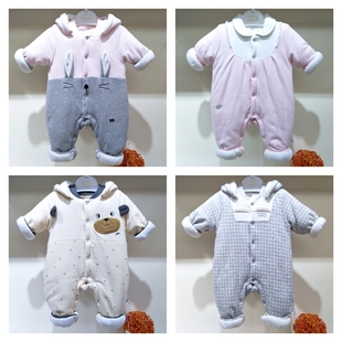 特价清安宝儿加厚加棉保暖婴儿连体衣纯棉宝宝哈衣男女家居爬爬服