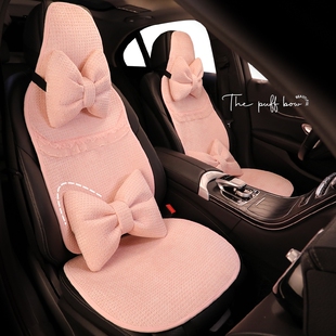 汽车坐垫冬季毛绒单片三件套日产新轩逸天籁逍客车座套蕾丝花边