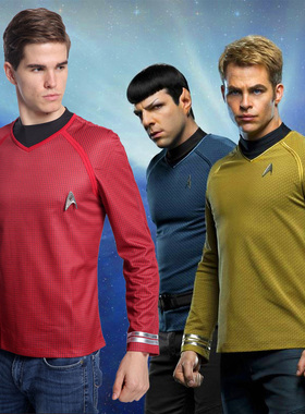 星际迷航暗黑无界startrek Spock史波克cosplay同款男服上衣T恤衫