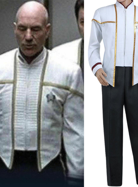 星际迷航Star trek 皮卡德Picard全套白色制服 cosplay服装男定制