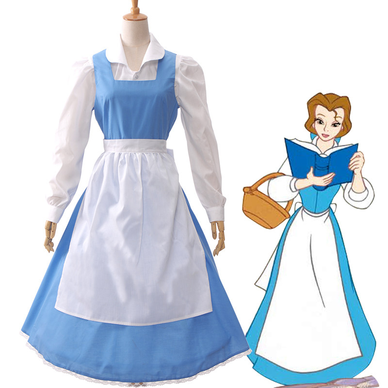 美女与野兽贝尔蓝色裙子cos服