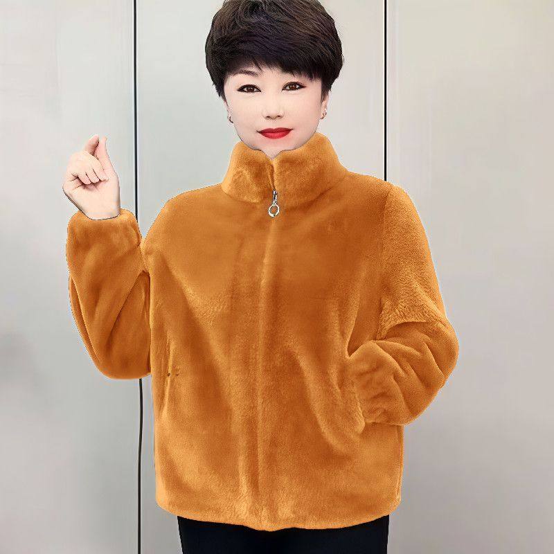 高档洋气纯色短款立领外套2025爆款冬季开衫时尚百搭加厚保暖女装,女装/女士精品,中老年女装,淘宝优惠券,粉丝福利购,淘宝优惠卷