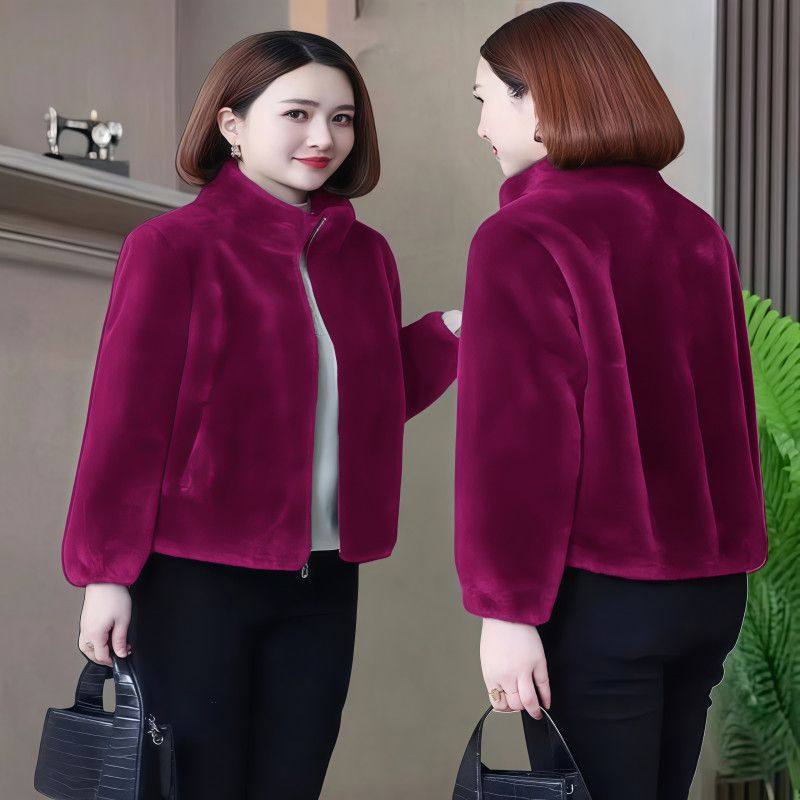 2025秋冬款爆款开衫高档年轻妈妈洋气短款外套中老年保暖外衣立领,女装/女士精品,中老年女装,淘宝优惠券,粉丝福利购,淘宝优惠卷