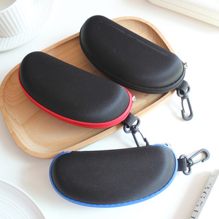 小号儿童近视眼镜盒男女通用简约抗压轻巧便携眼镜拉链收纳盒挂勾