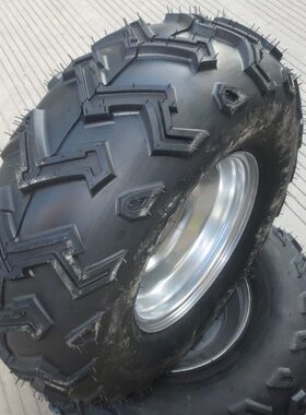 卡丁车配件 大公牛大悍马沙滩车22X8-10寸W型花纹轮胎带铁轮毂