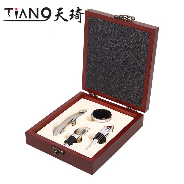 包邮红酒开瓶器套装木盒酒具套装啤酒开酒器礼品盒四件套可印logo