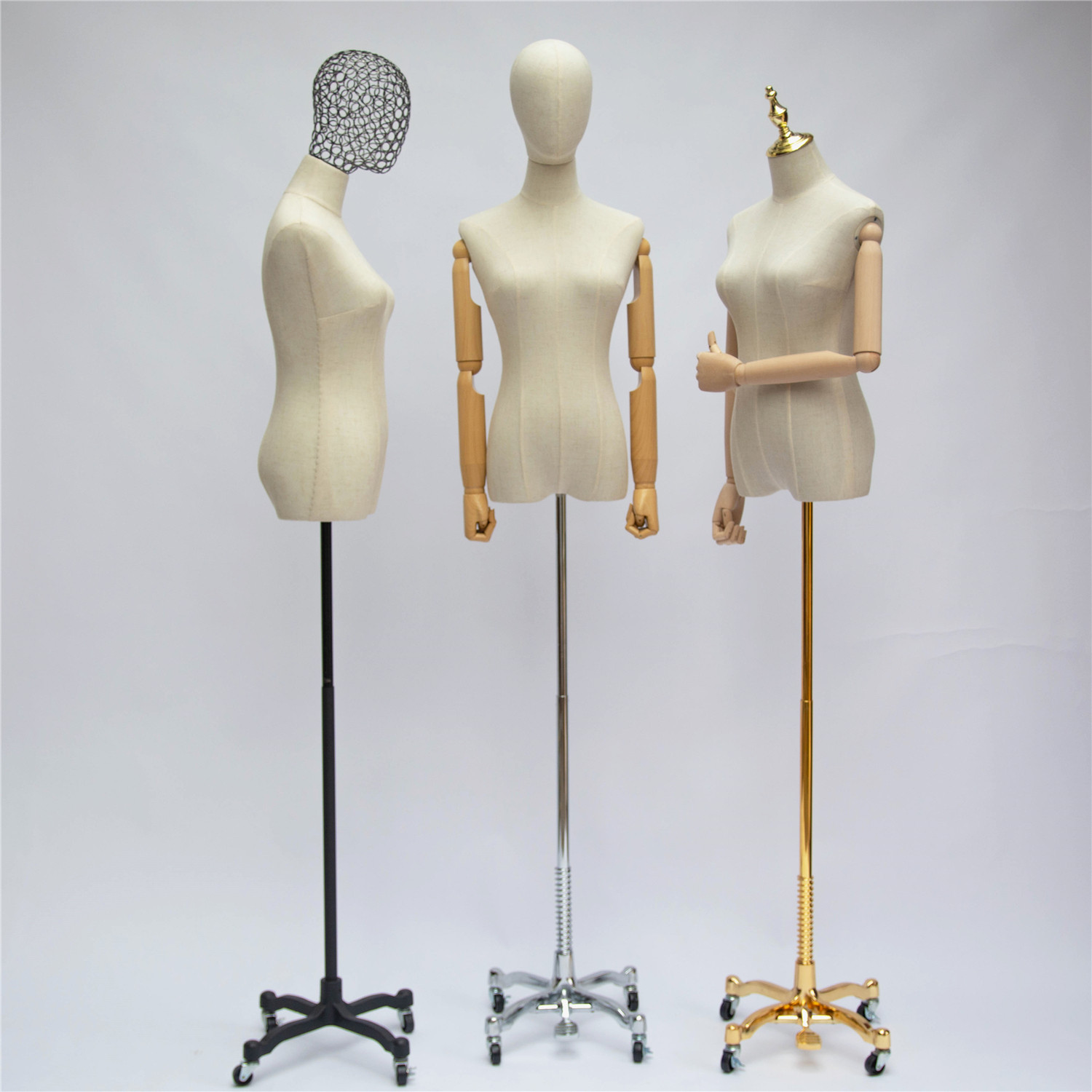 韩版女半身包布模特道具服装店女橱窗人台婚纱店万向轮展示道具架