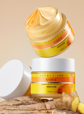 VSHELL植贝姜黄净颜面膜深层清洁毛孔涂抹泥膜110g丨官方正品