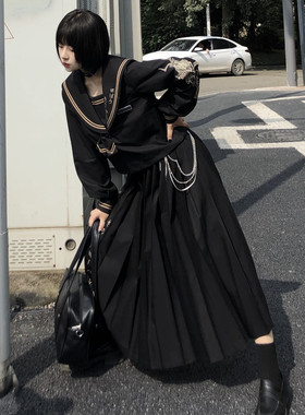 【木子酱JK】原创尘芒JK制服春秋暗黑不良长裙关西襟水手服大刺绣