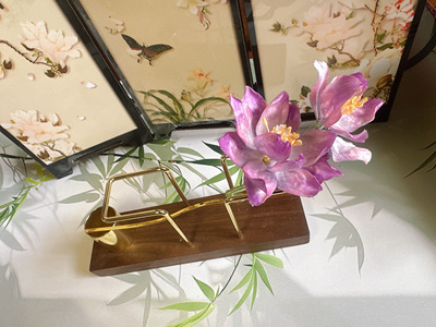 手工荷花双合花并蒂莲发簪汉服头饰旗袍古风配饰盘发日常百搭