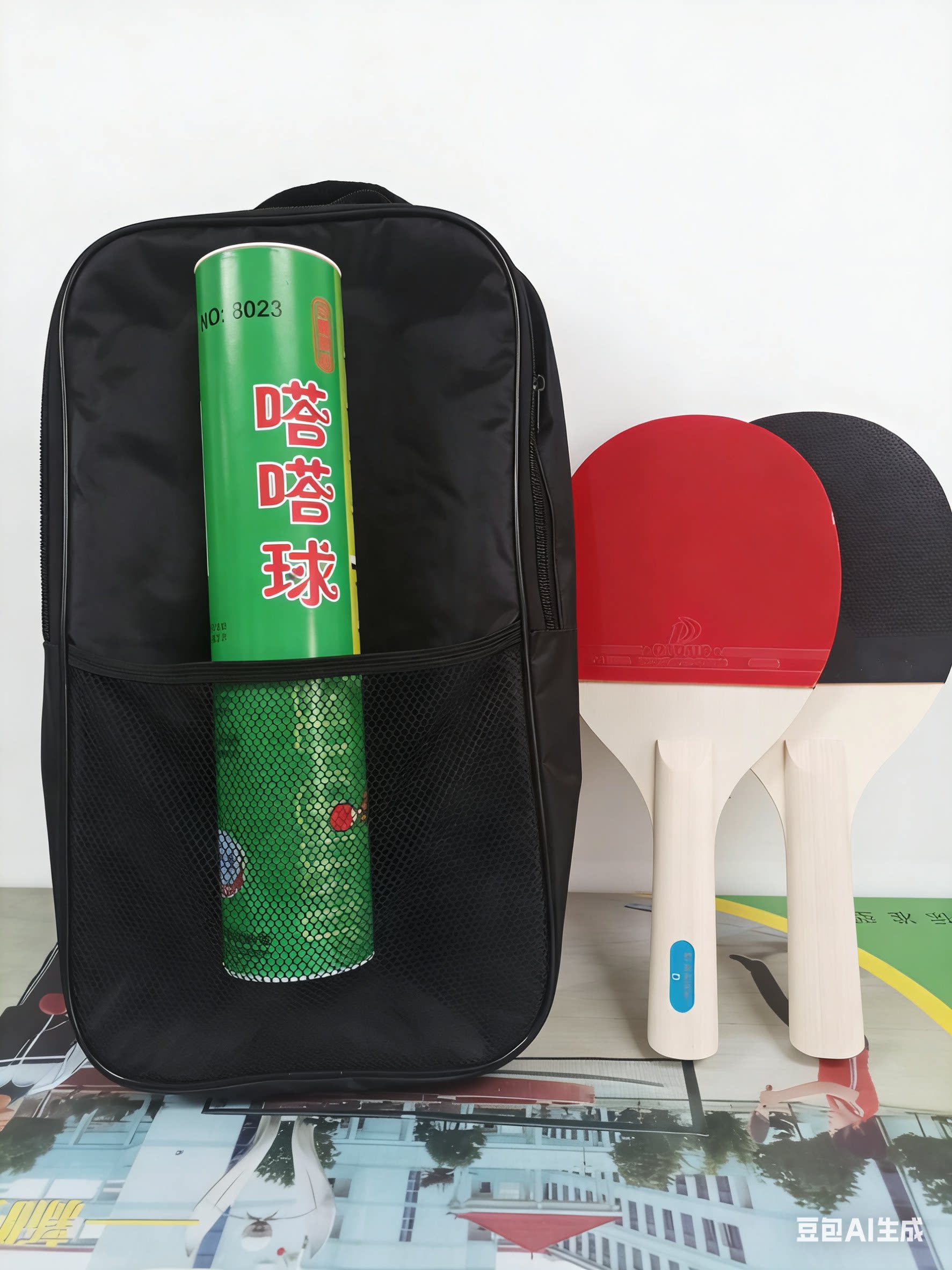 嗒嗒球拍双拍比赛套装两拍包六球