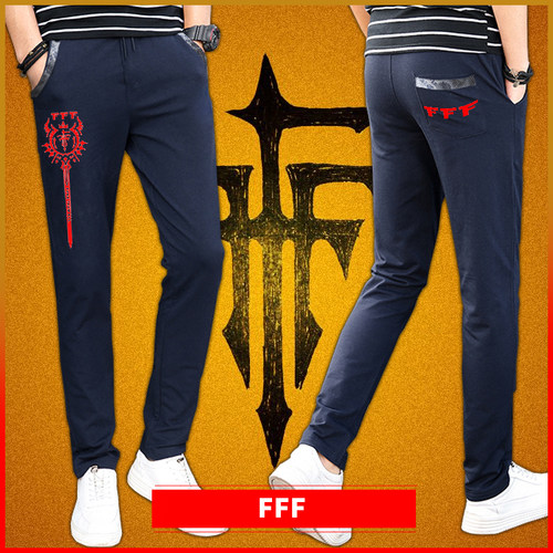 FFF异端审判团动漫周边加绒裤秋冬季学生二次元运动修身裤子保暖
