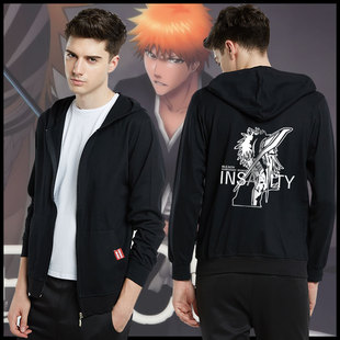 死神BLEACH 黑崎一护周边衣服卫衣男女春秋季长袖情侣装连帽上衣