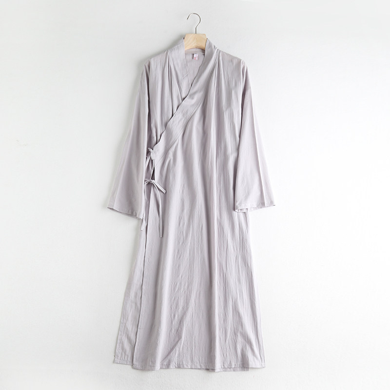 JINXIANG SHANYE 원래 중국 스타일 레이스 업 칼라 면화와 린넨 HANFU 가운 차 선 정장 HANFU 유니버설 스타일 여름