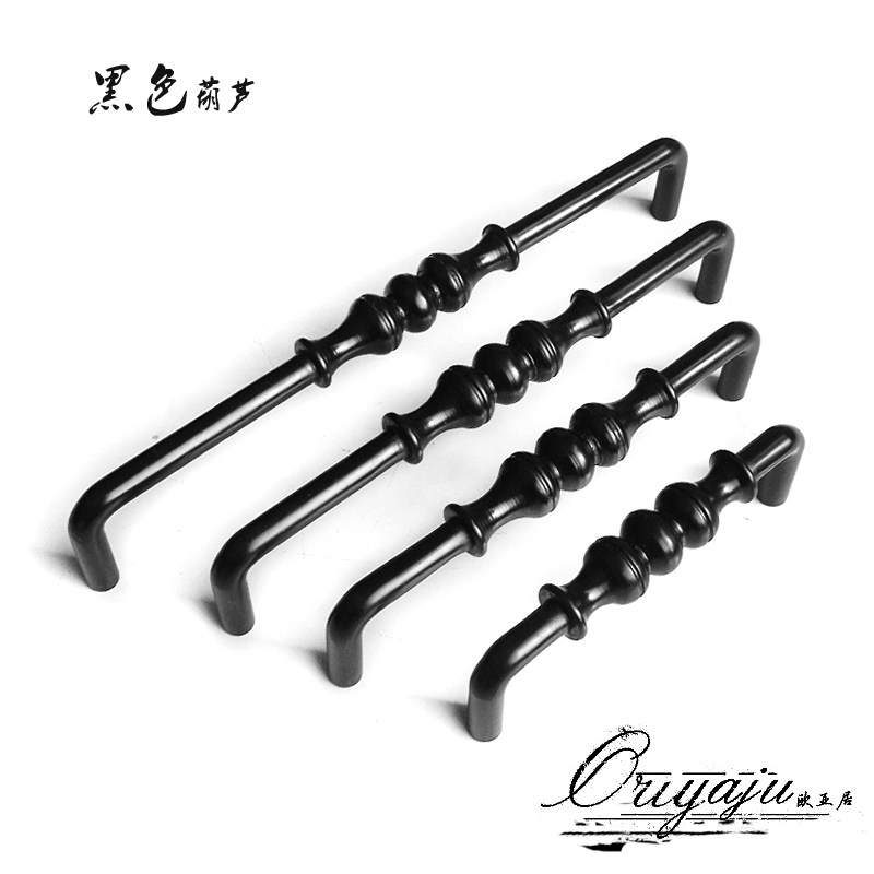 现代简约创意欧式橱柜房间门把手 田园黑色衣柜抽屉拉手