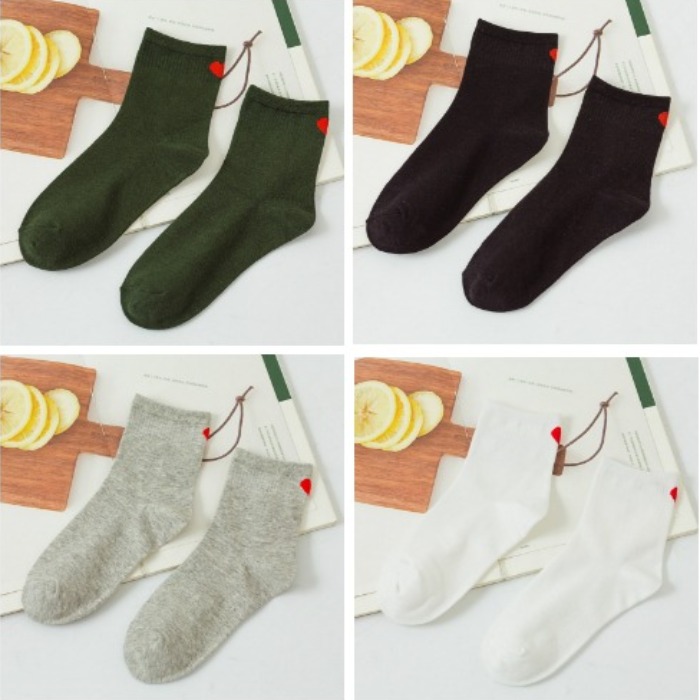 5 pairs of Korean ins love socks trend short tube socks breathable cotton socks girls lovely net red socks