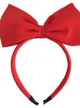 大蝴蝶结头饰发箍红色白雪公主发饰布艺网红捆可爱立体领结头箍