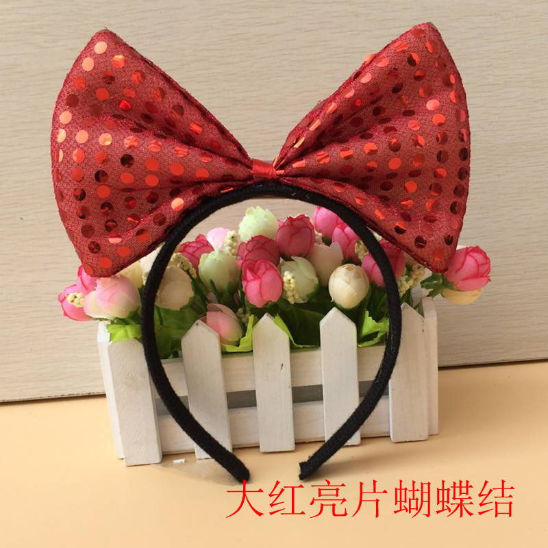万圣节儿童礼物圆点蝴蝶结发箍头箍兔耳朵米老鼠米奇米妮发卡发饰