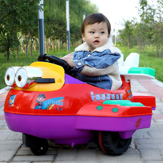 玩具飞机电动车遥控汽车摩托车四轮电瓶车1-6岁多功能双驱动幼儿