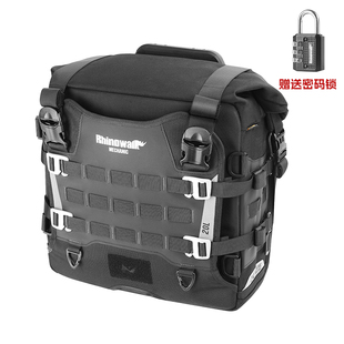 犀牛摩托车边包后座驮包货架包边箱防水快拆机车摩旅骑行装备收纳