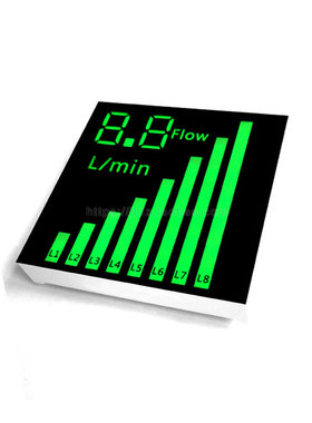 现货8.8Flow L/min流量符号图标志带梯形流量翠绿色显示屏53*53mm