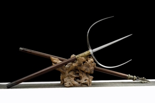 一体花纹钢三叉戟户外防身冷兵器牛头叉十八般兵器未开刃