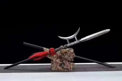 一体花纹钢单月戟青龙戟吕布辕门射戟十八般兵器未开刃