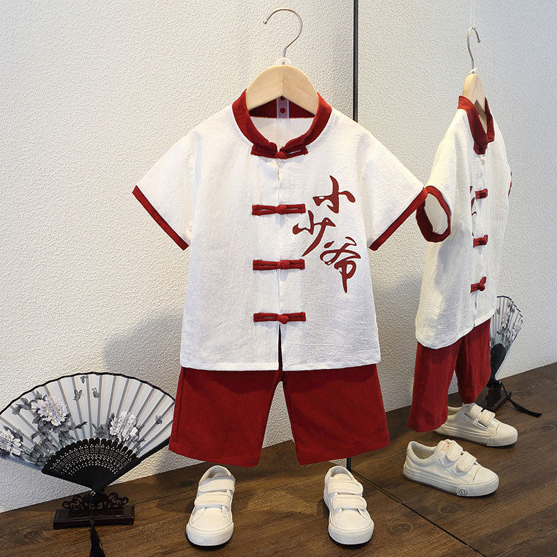 夏季新款男童汉服薄款套装宝宝唐汉服