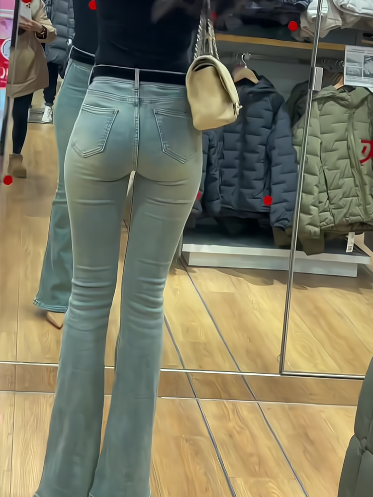 대형 뚱뚱 MM 아메리칸 복고 패션 하이웨이스트 와이드 팬츠 2024 신작 가을 겨울 슬림 슬림 청바지