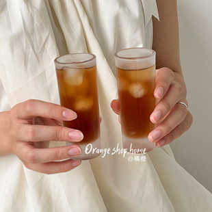 橘橙磨砂野格杯聚会酒吧鸡尾酒杯玻璃云吞杯洋酒杯子弹杯shot杯子