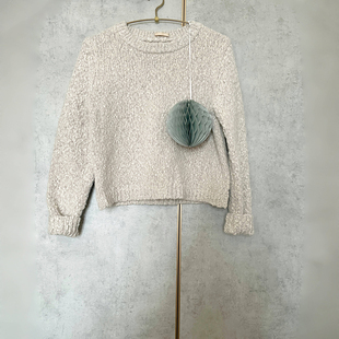 【小珍珠】黑桃园长袖套头羊毛简约小珍珠圆领针织衫宽松外套T290