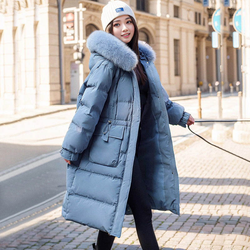 特大码羽绒服女200斤冬装宽松2026新款狐狸毛领 保暖胖mm加厚外套