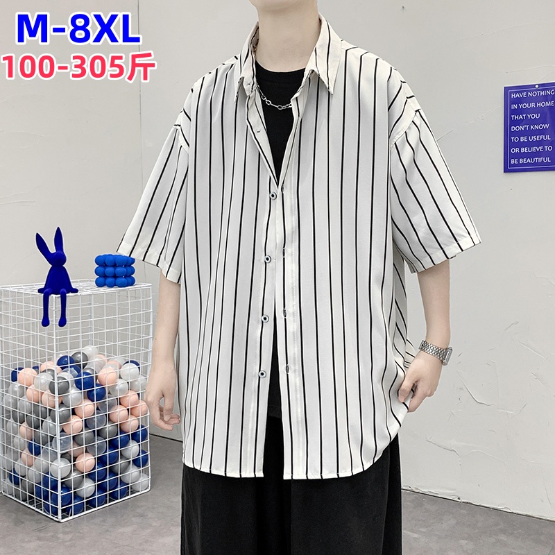 夏季帅气条纹沙滩休闲高级感衬衣