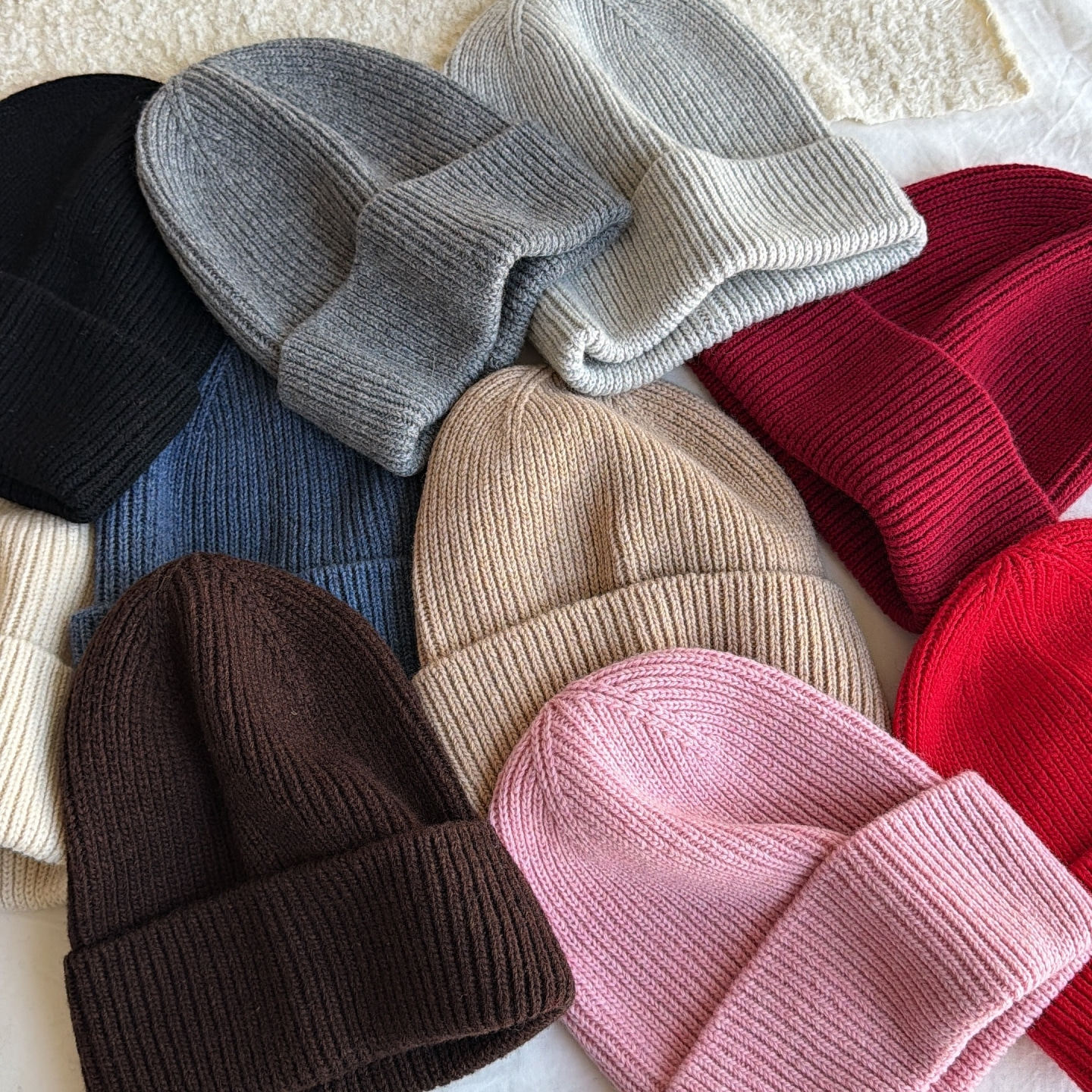 高品质外贸金标100%羊毛帽子冬男女纯色百搭保暖针织帽冷帽毛线帽