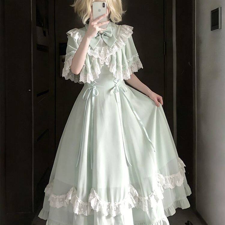 青苹果绿法式Lolita优雅新lolita洛丽塔/