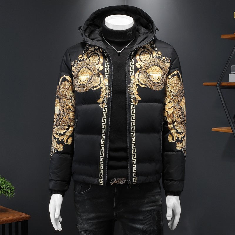 90%白鸭绒新款男士连帽羽绒服钱塘6016-F9183P290假模图片